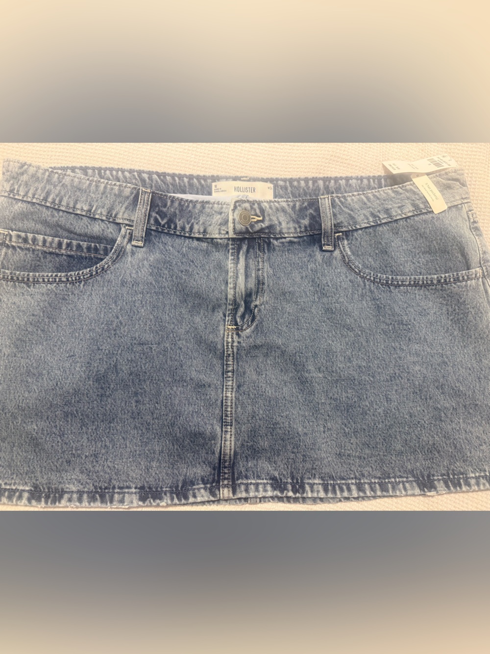 Hollister High-Rise Vintage Light Blue Denim Mini Skirt